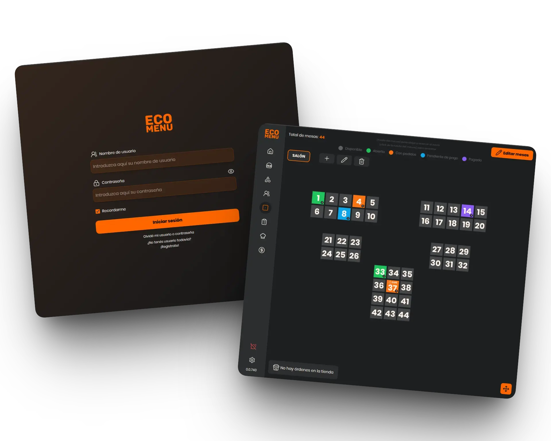 ECOMENU Dashboard - Sistema de gestión para restaurantes